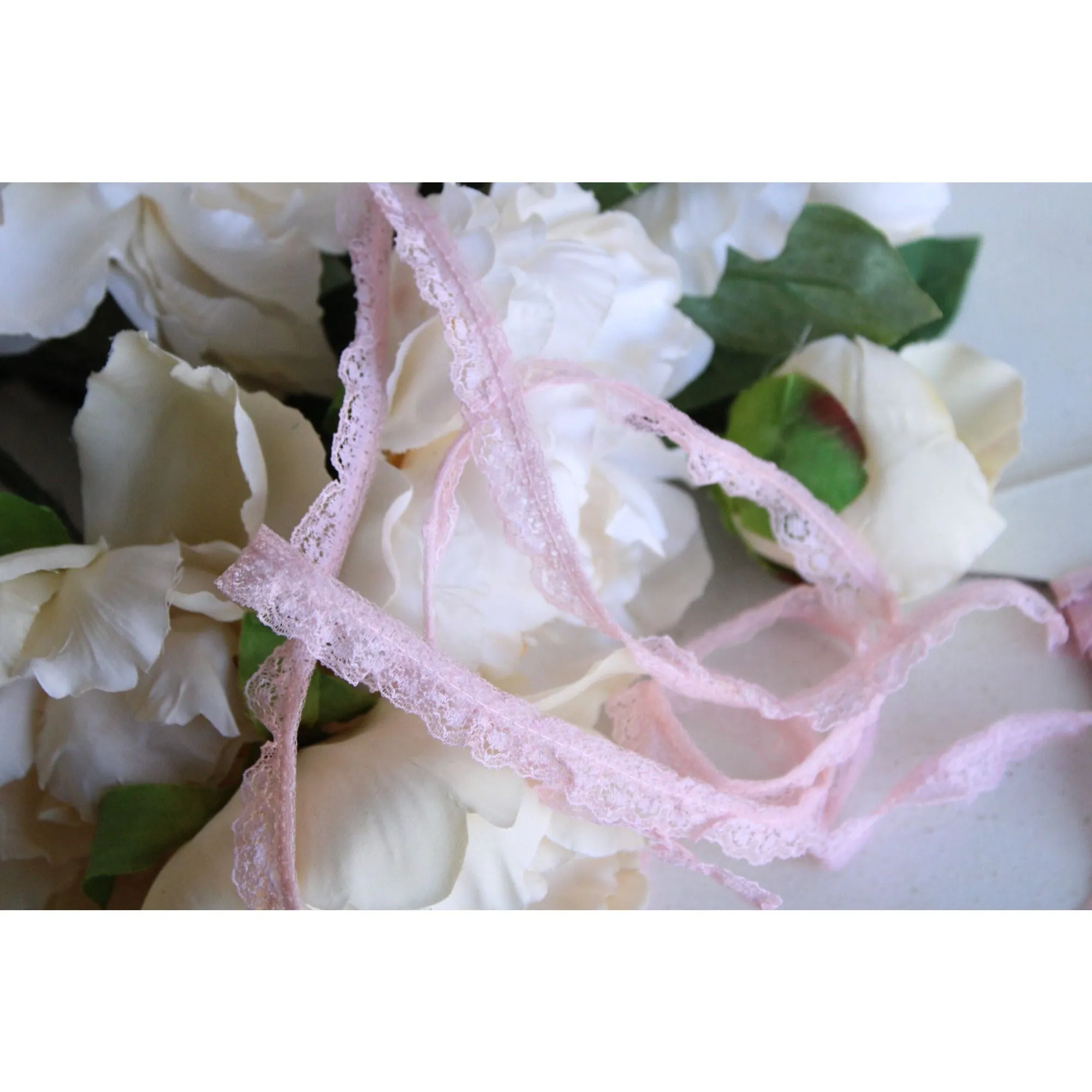 Vintage Pink Ruffled Picot Trim, 4 yards,  1/2" wide