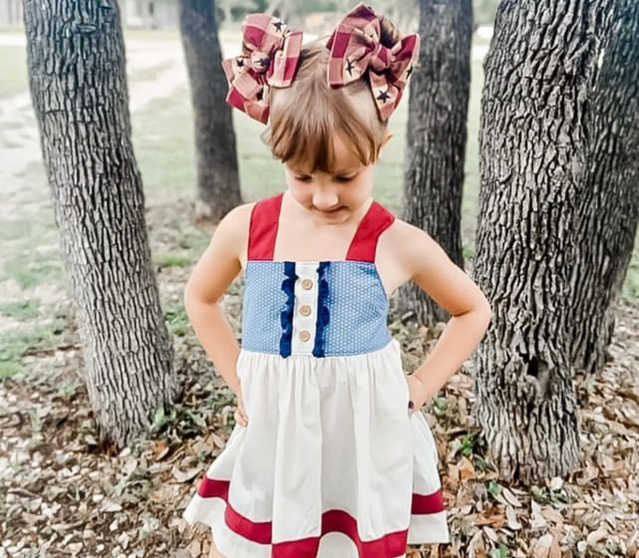 Vintage Star Hand Tied Fabric Bow Headband | Hair Clip