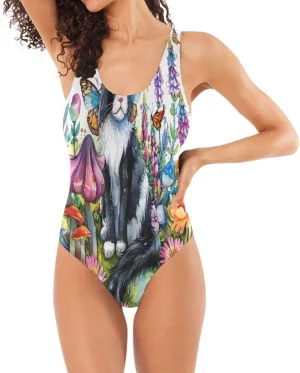 Vintage Sunflowers and Roses Womens Swimwear One-Piece, Padded Bathing Suits for Women Basic Swimsuits for Women