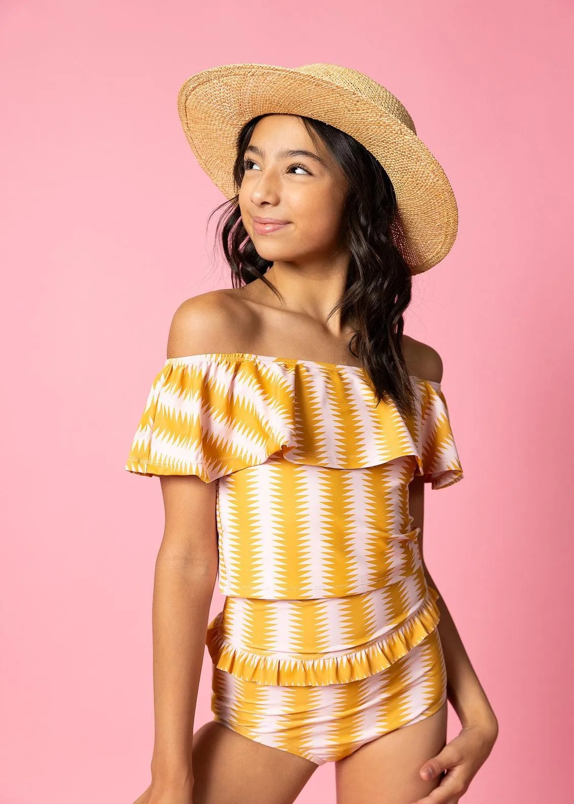 Vintage Triangles | Youth Mid-Ruffle Bottoms