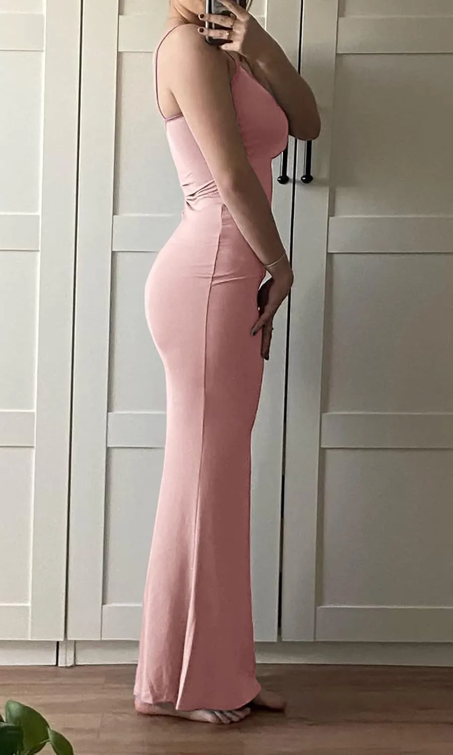 VIUTIL Women's Maxi Bodycon Dress Sexy Spaghetti Strap Sleeveless Tight Slip Long Dresses 2023