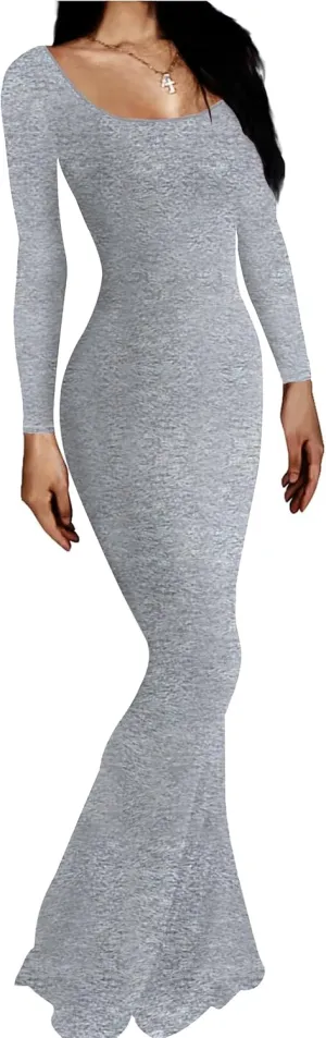 VIUTIL Women's Maxi Bodycon Dress Sexy Spaghetti Strap Sleeveless Tight Slip Long Dresses 2023