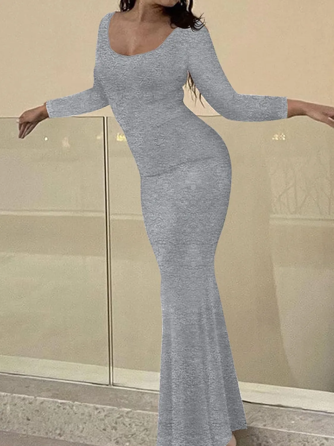 VIUTIL Women's Maxi Bodycon Dress Sexy Spaghetti Strap Sleeveless Tight Slip Long Dresses 2023