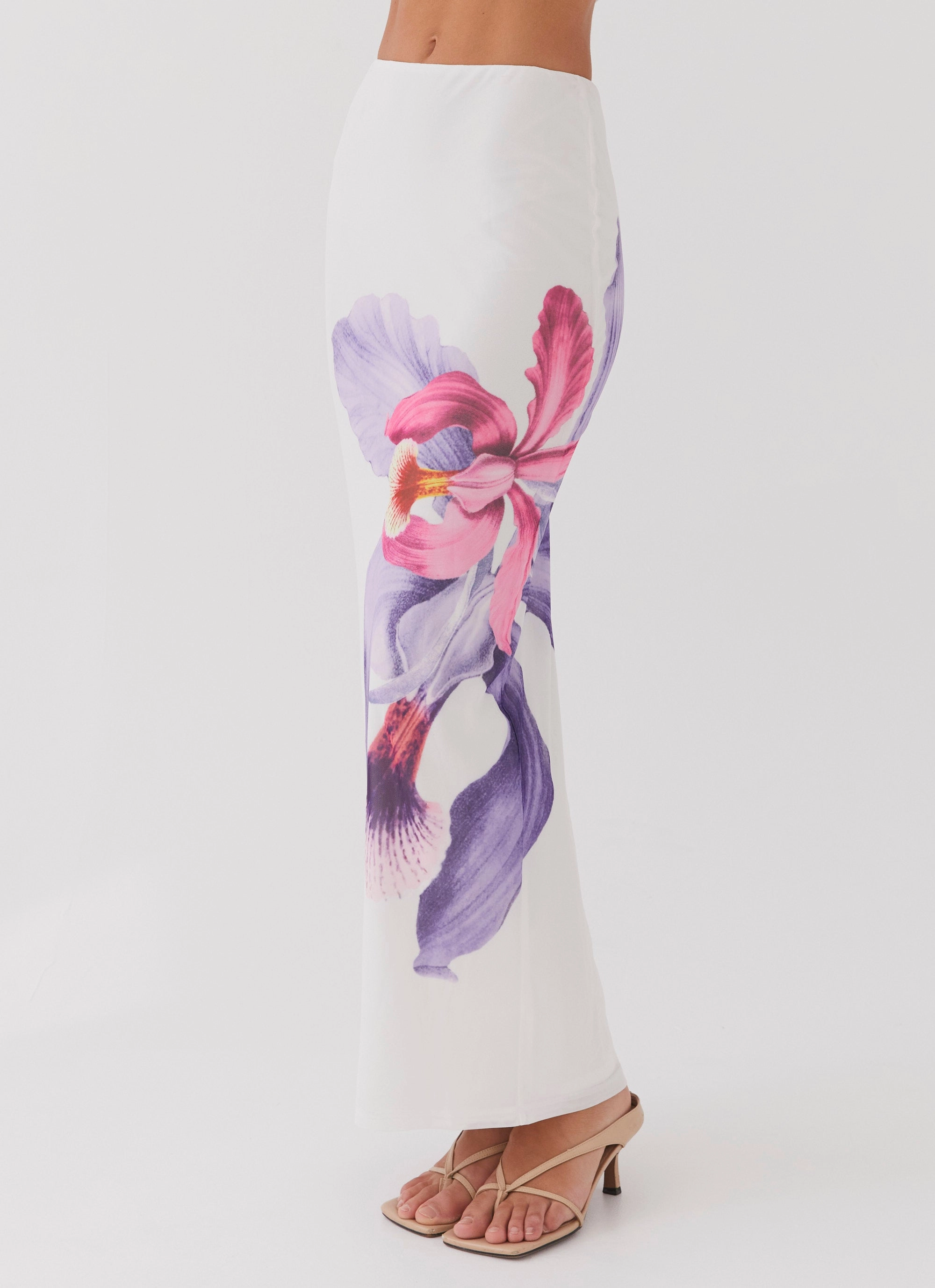 Waiting For Dawn Mesh Maxi Skirt - White Pure Vibes Autumn Stroll