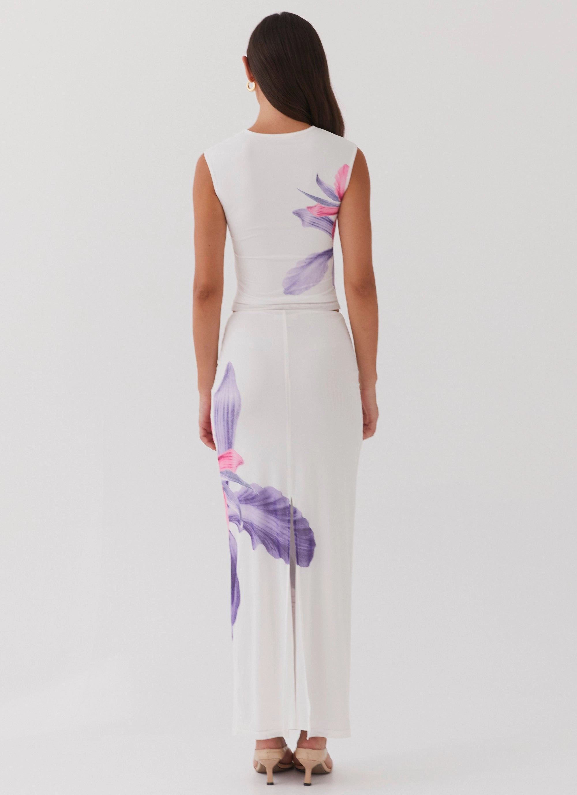 Street Edge Waiting For Dawn Mesh Maxi Skirt - White