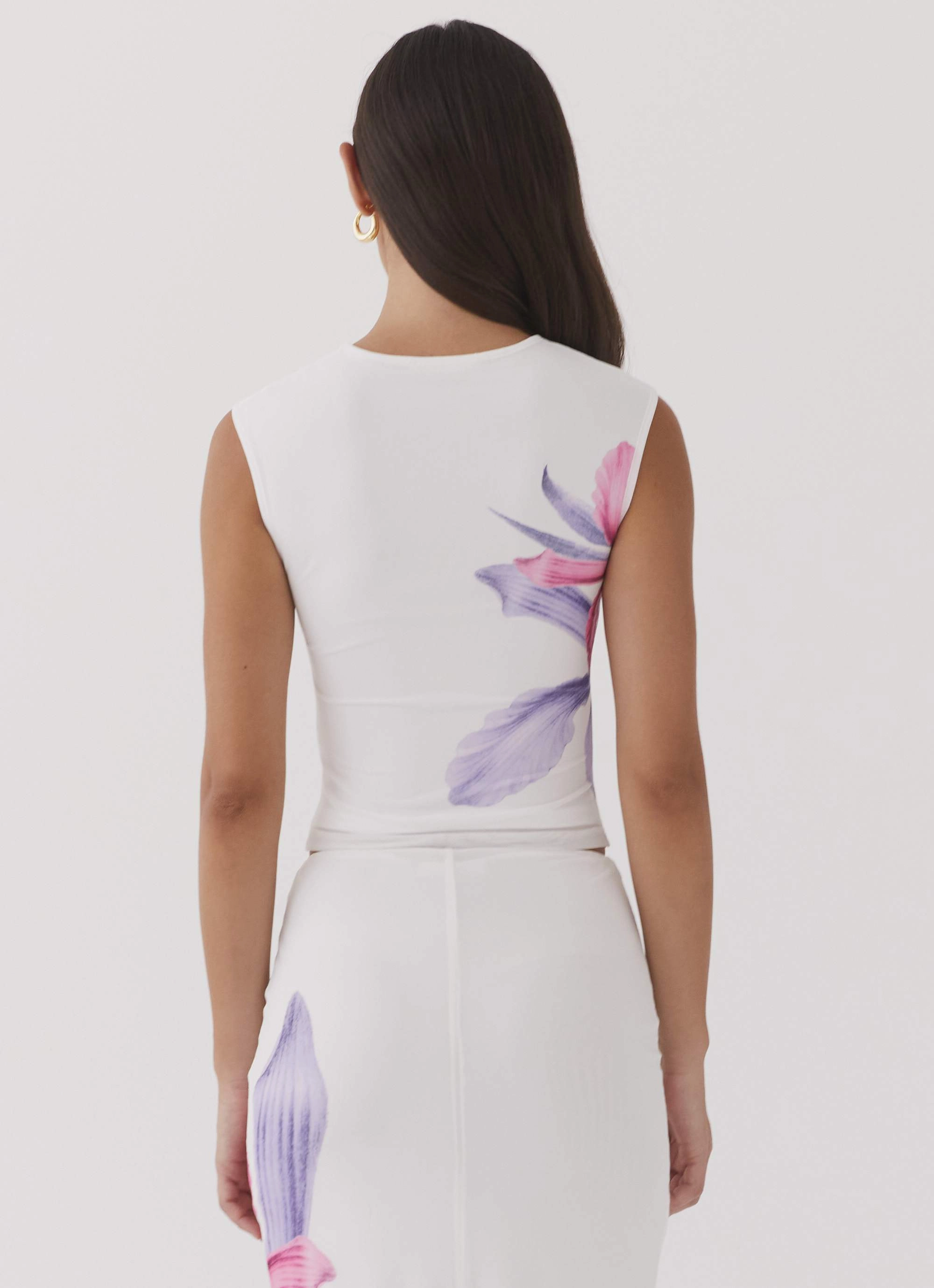 Waiting For Dawn Mesh Top - White Lightweight Weave Material