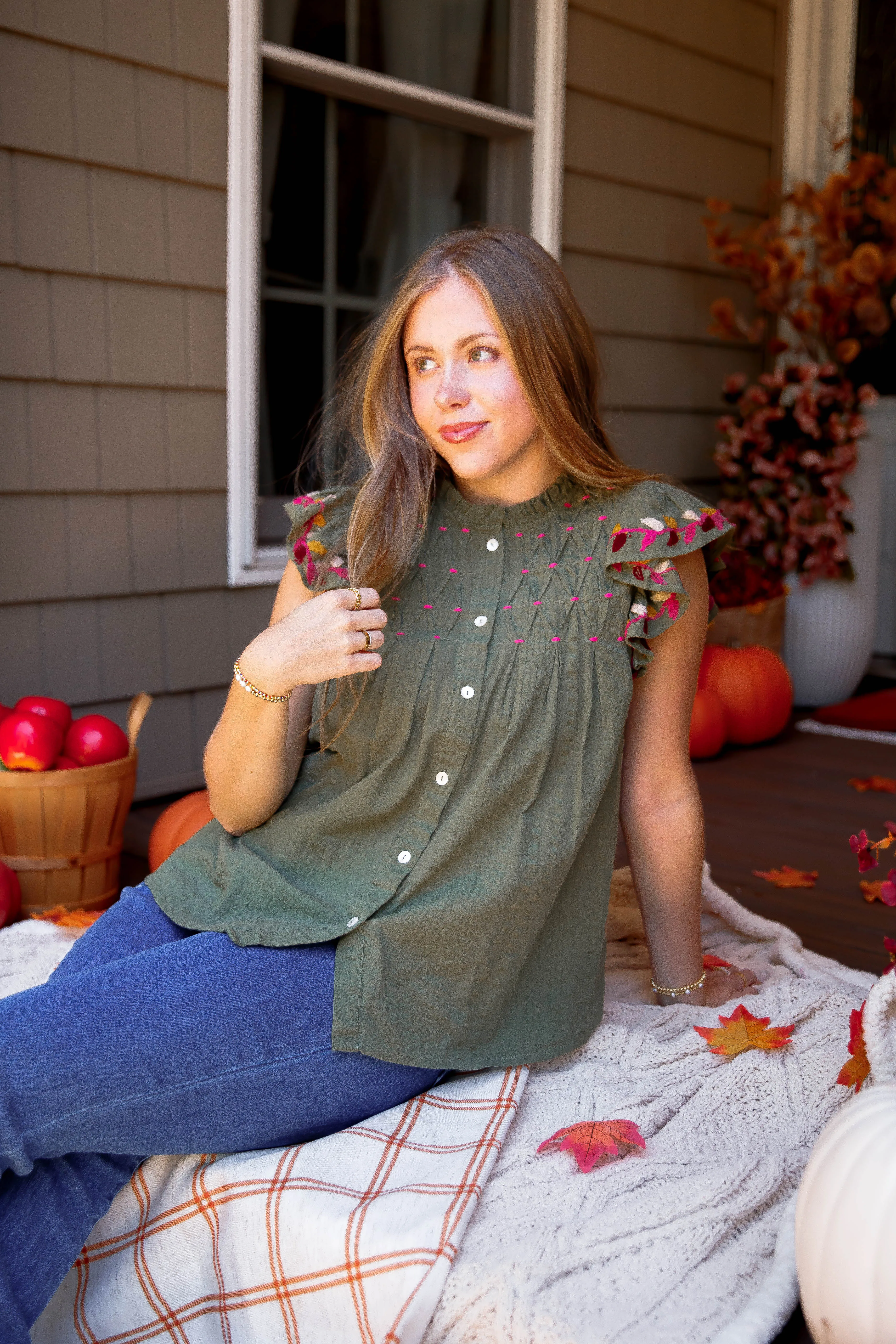 Wants and Needs Blouse AdjustableNeckline