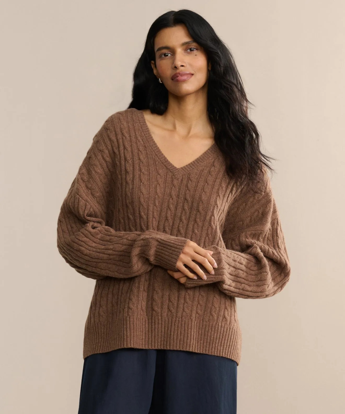 Micro Gauge Knitting Nell V-Neck Sweater