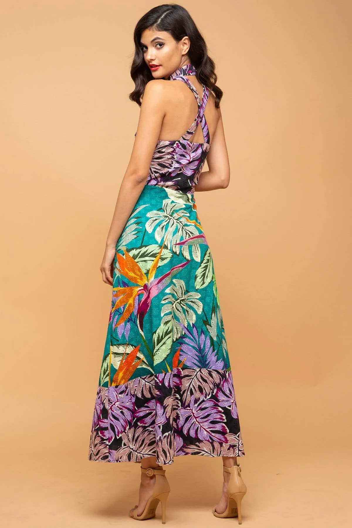 Sabine Dress  - Purple Palm Soft Harmony Form Focus