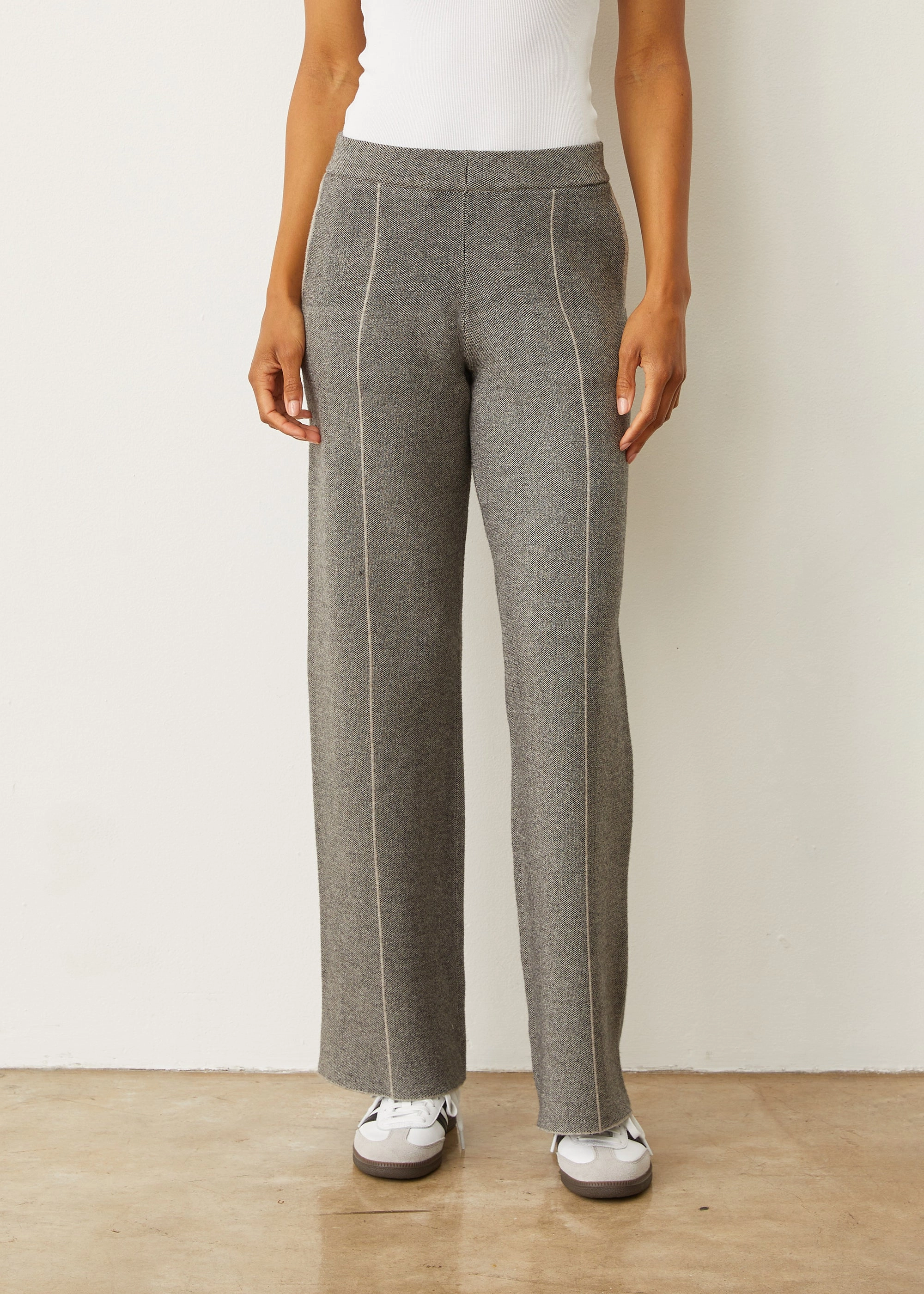 Fit For Movement Snug Waist Soft Knit Two Tone Trouser