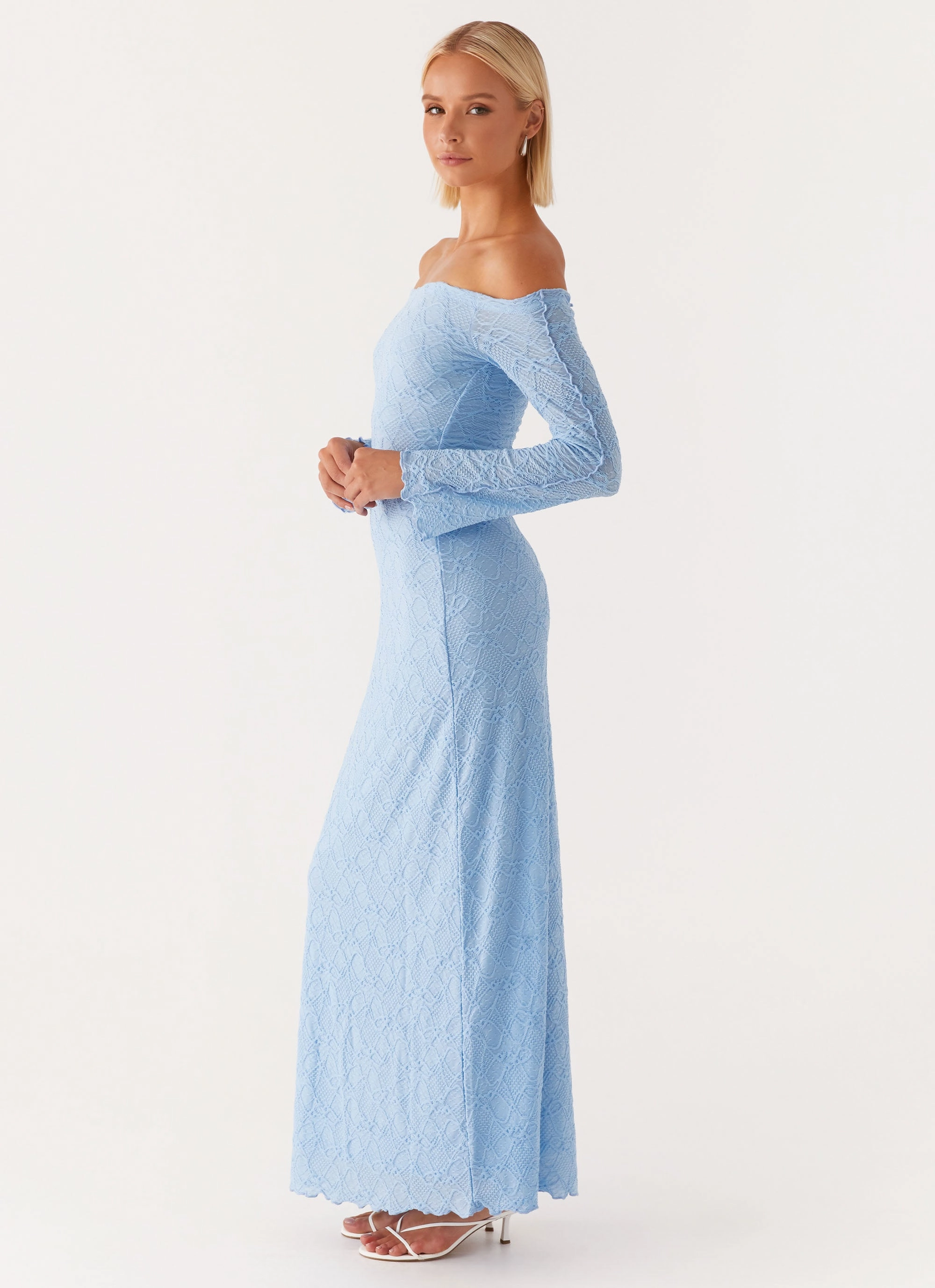Chilly Weather Layer ConvertibleNeckline Elouera Maxi Dress - Baby Blue