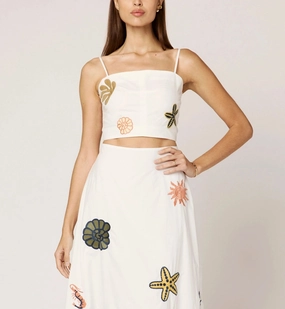 WasteReducing Technique Sage Top | Ivory Multi Ergonomic Cut Sage Top | Ivory Multi