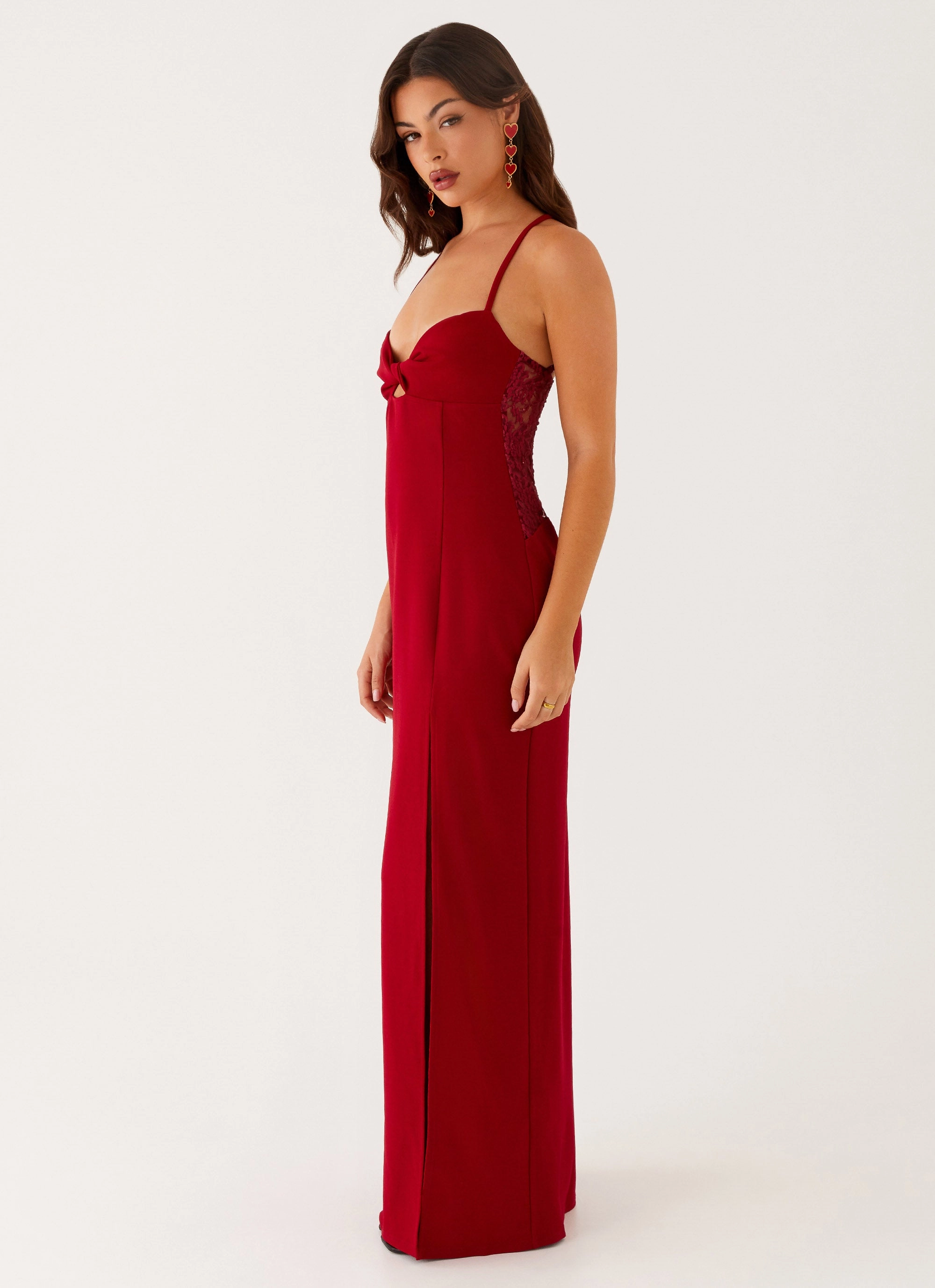 Clean Mood Movement Friendly Heartbreaker Maxi Dress - Deep Red