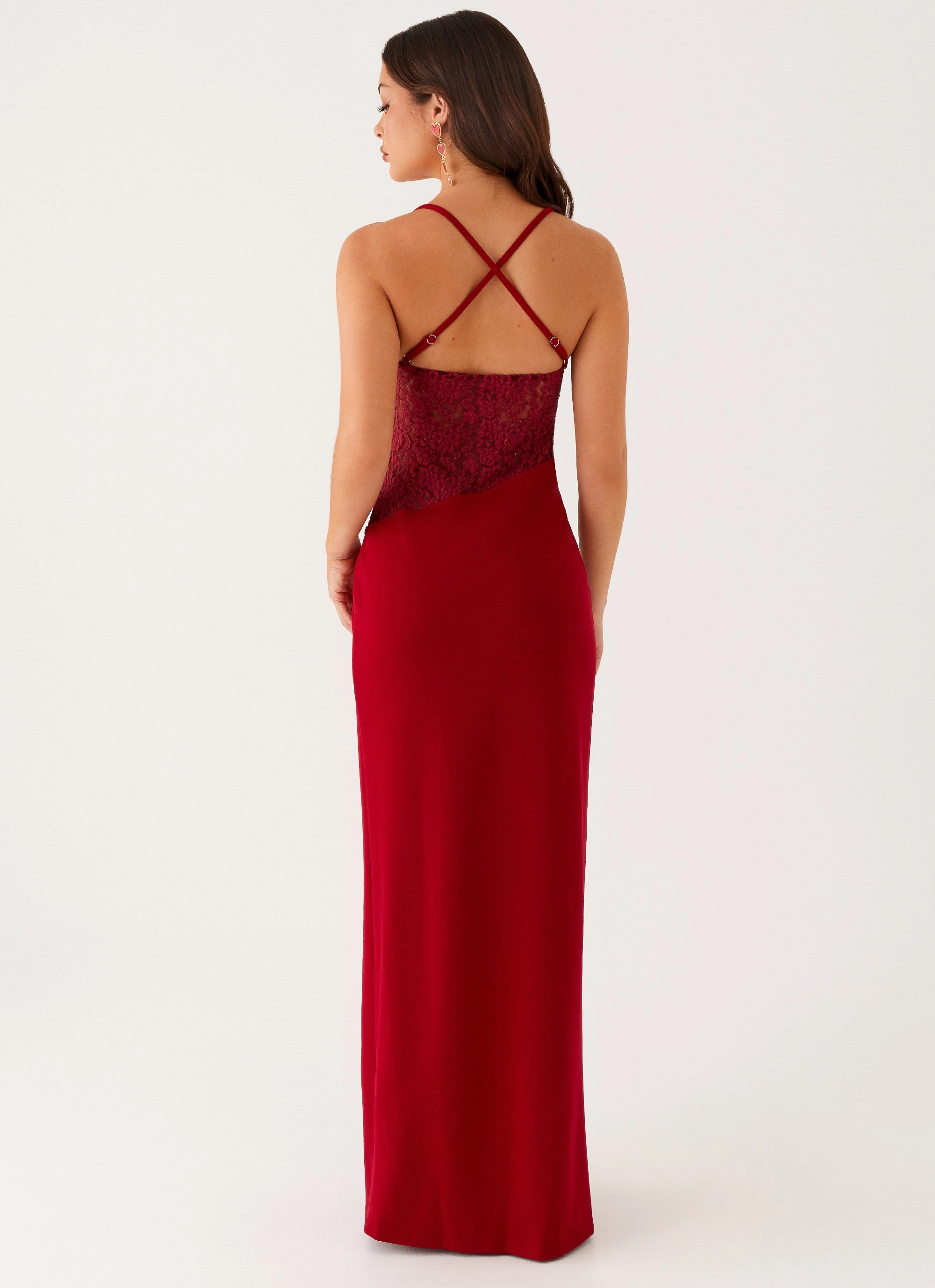 Heartbreaker Maxi Dress - Deep Red Layerable Piece Grace Walk