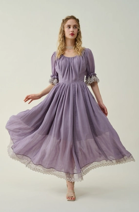 Water Shedding Texture Elowen 27 | Lace Linen dress gown ( 2 way to wear ) Effortless Travel Wear Elowen 27 | Lace Linen dress gown ( 2 way to wear )