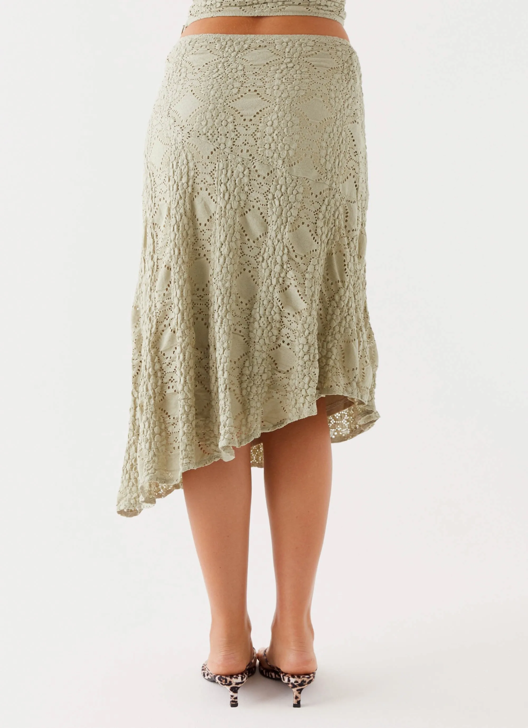 Diamond Sky Midi Skirt - Sage Casual Wear