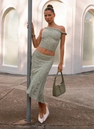 WaterResistant Coating Diamond Sky Midi Skirt - Sage Diamond Sky Midi Skirt - Sage Comfortable Fit Wear
