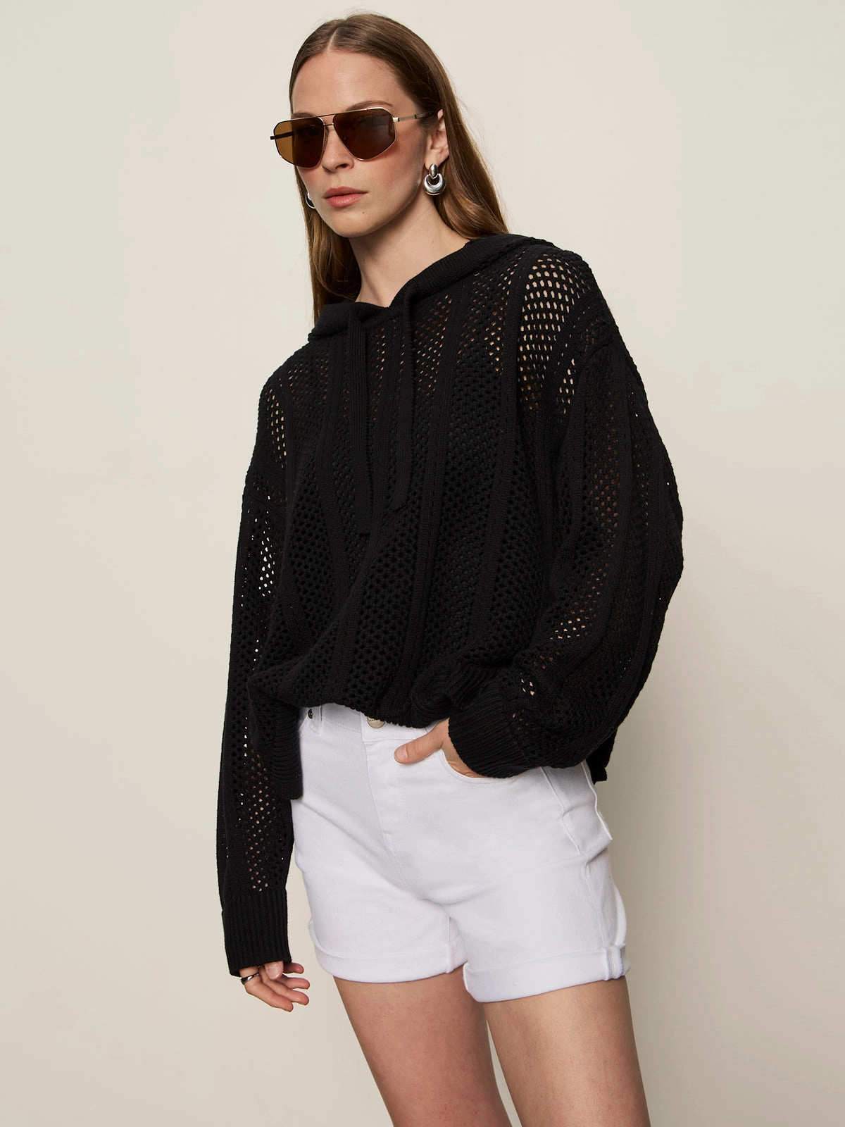 Connection Mid Season Beach Hoodie Black