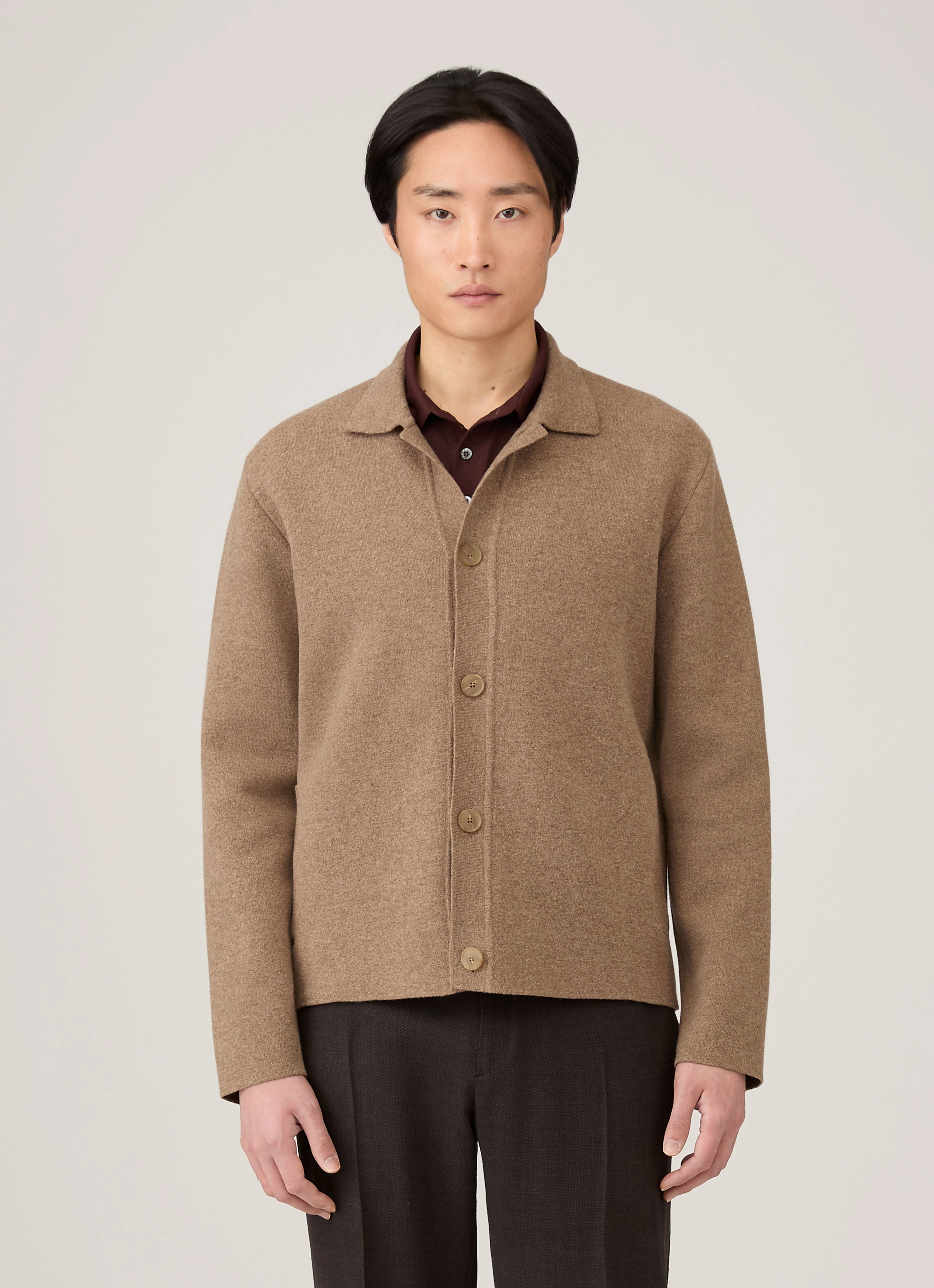 Men's Double Faced Jacket in Mink Paper