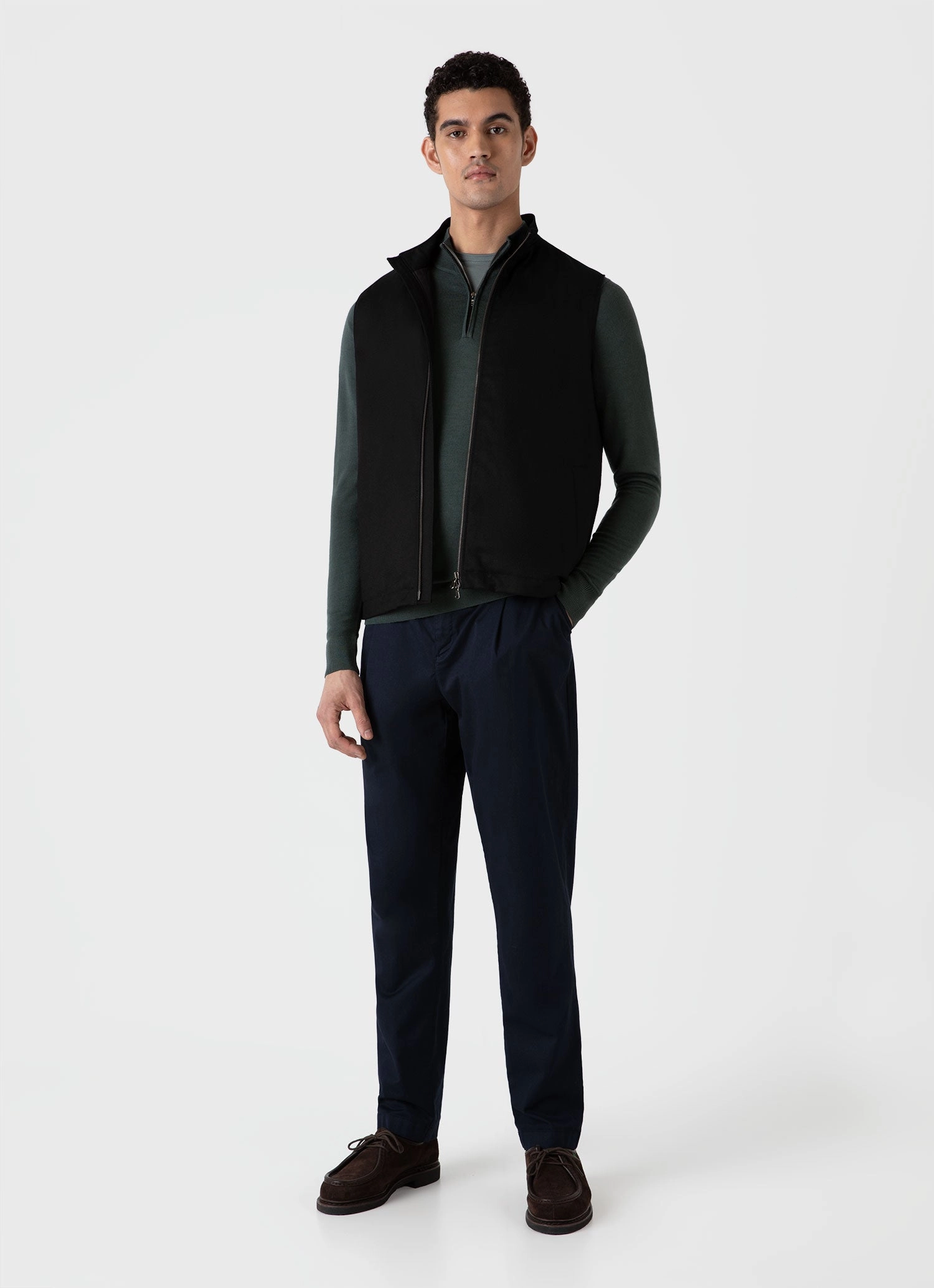 Snow Gear Men's Insulated Wool Gilet in Black