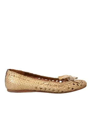 Weaved Leather Ballet Flats