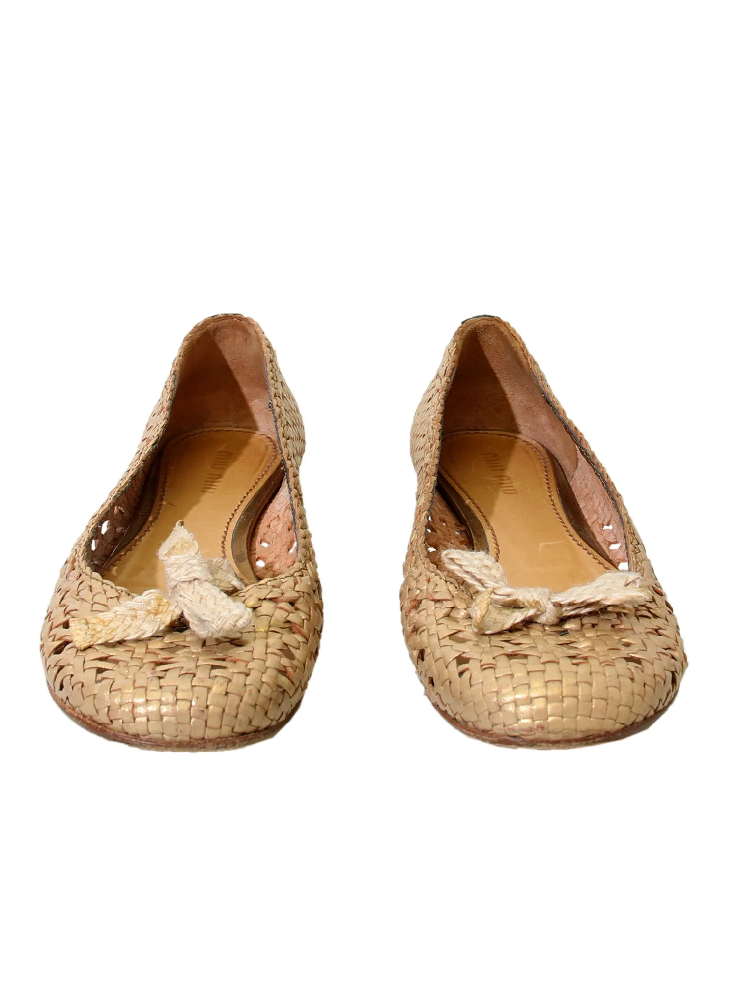 Weaved Leather Ballet Flats