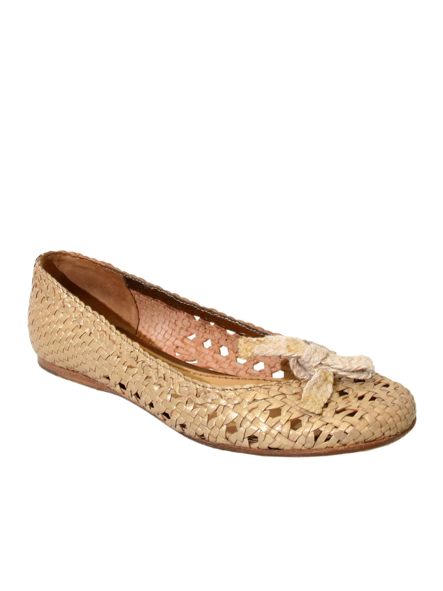 Weaved Leather Ballet Flats