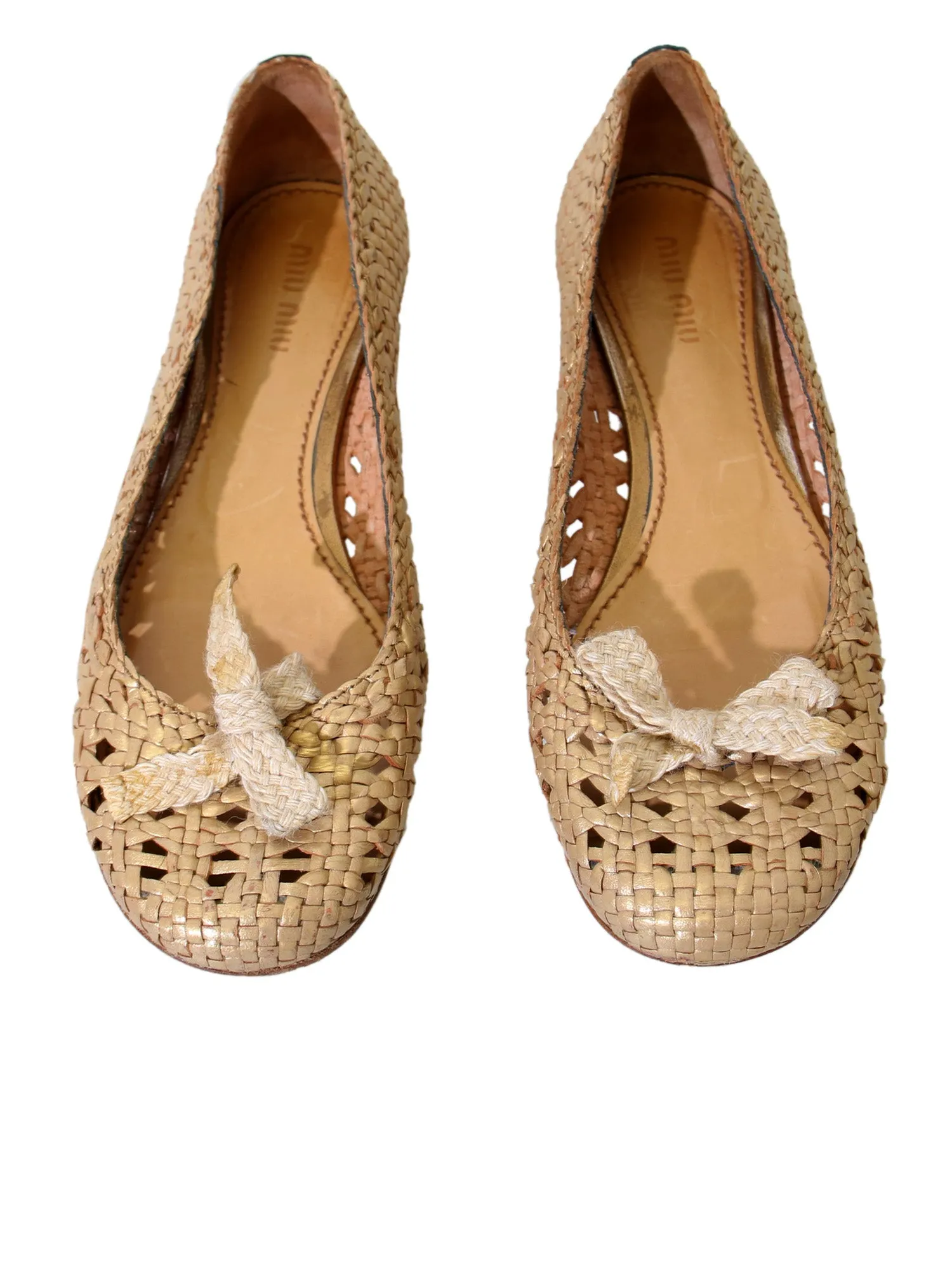 Weaved Leather Ballet Flats