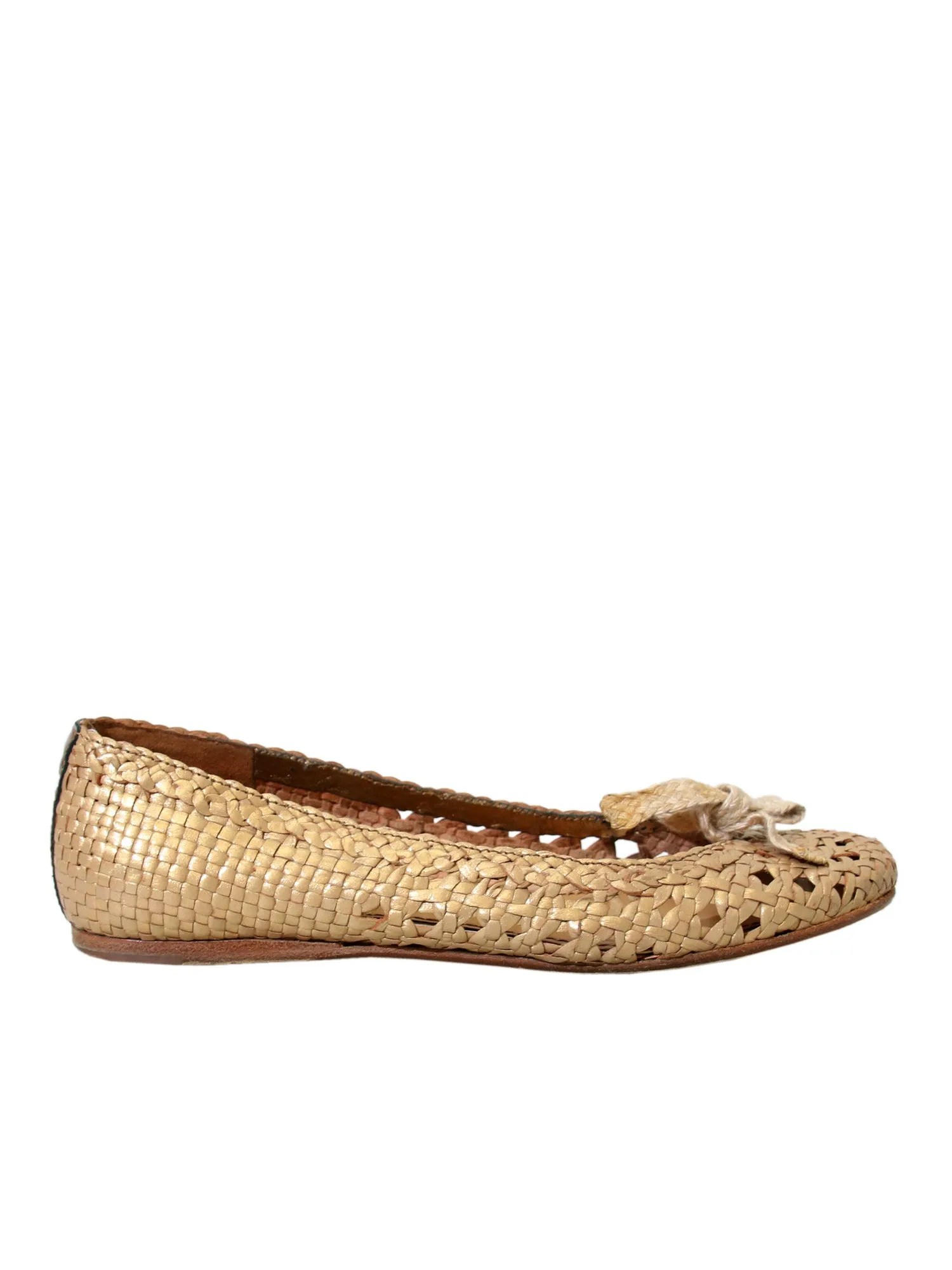 Weaved Leather Ballet Flats