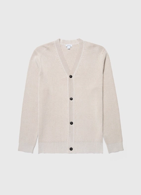 Weekday Fit Men's Textured Knit Cardigan in Ecru Men's Textured Knit Cardigan in Ecru Daily Favorite Microfiber softness