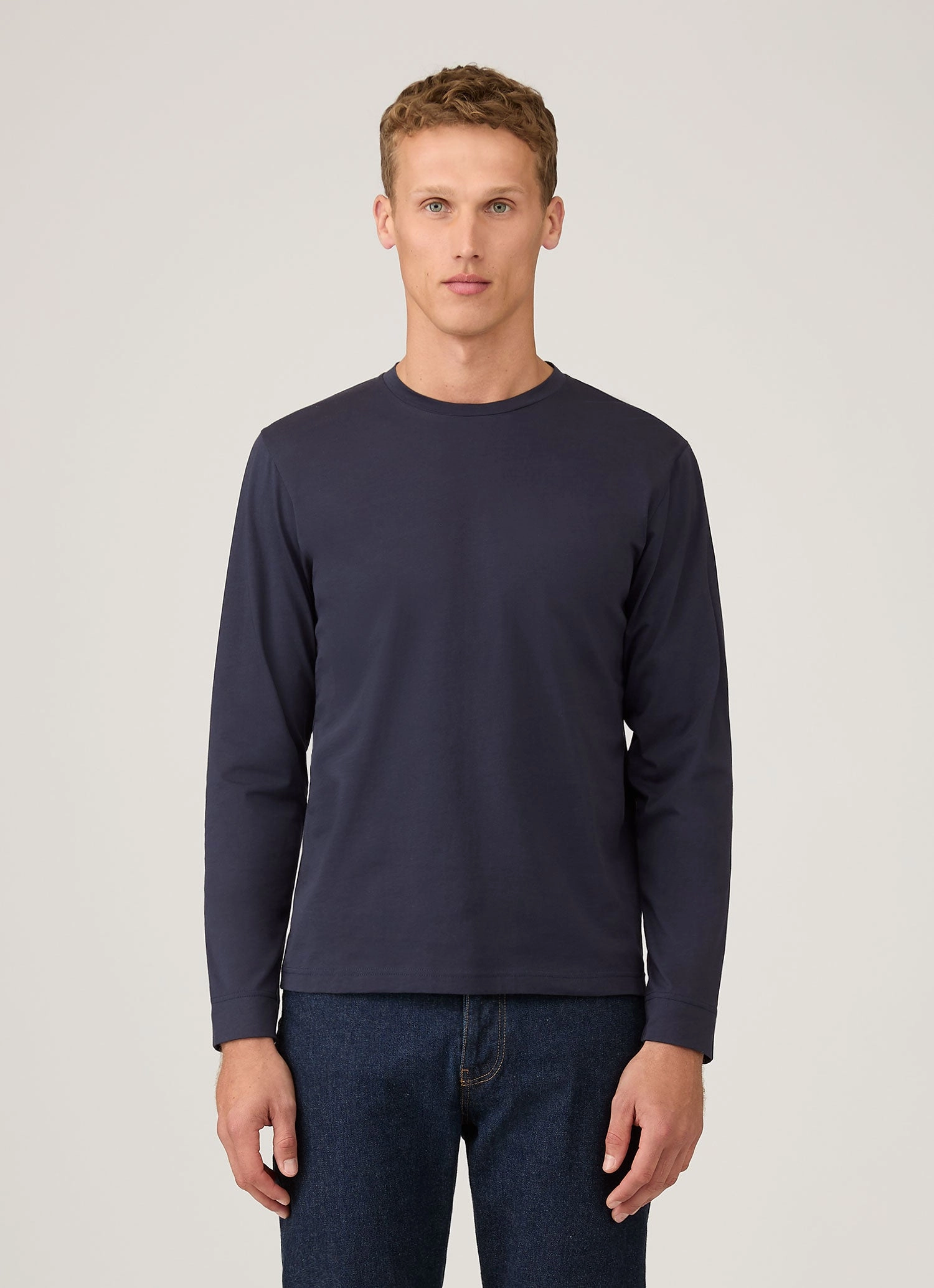 Men's Long Sleeve Riviera T-shirt in Navy Chilly Style Outdoor Smart