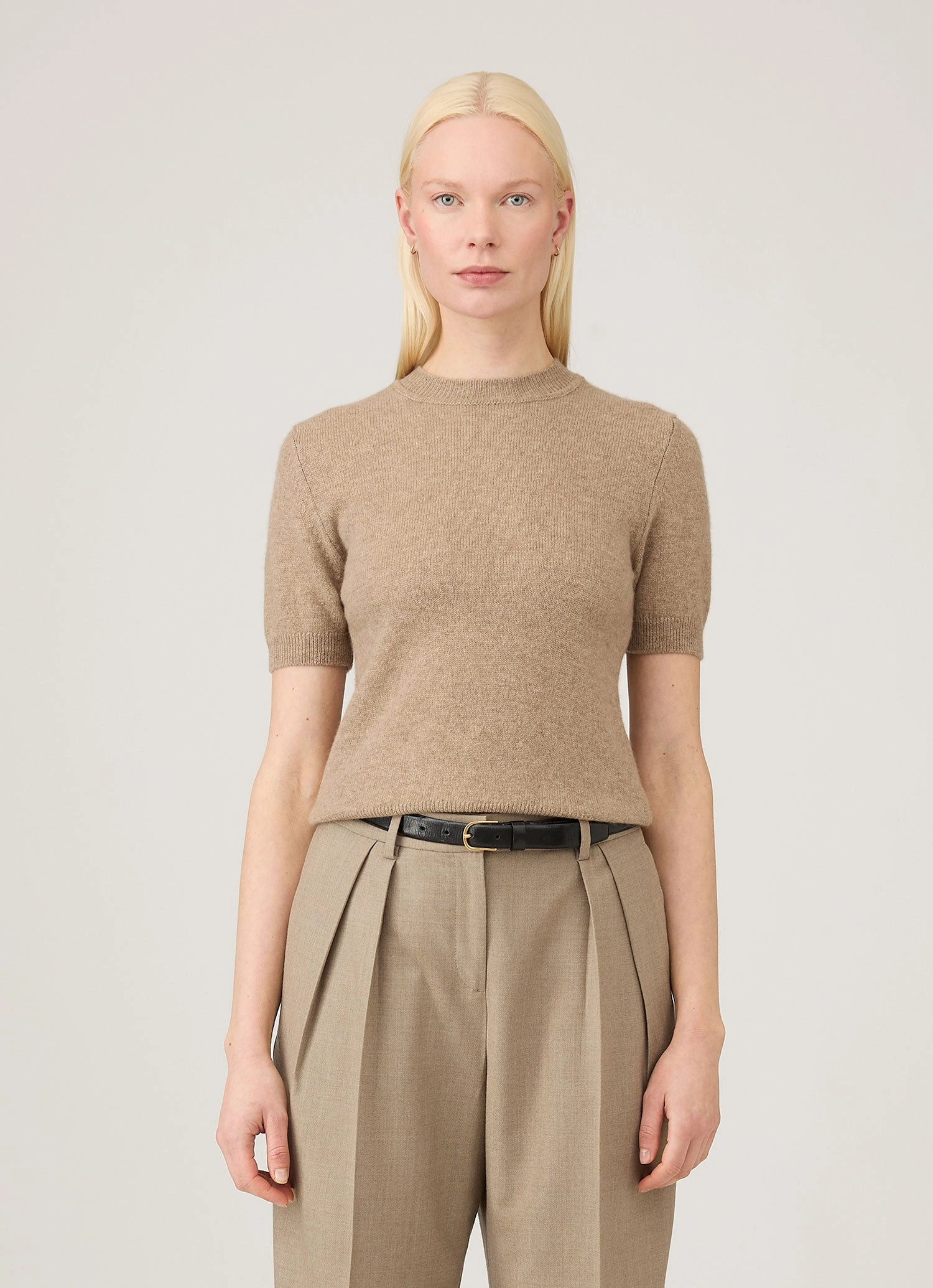 Women's Cashmere T-Shirt in Mink Everyday Pair