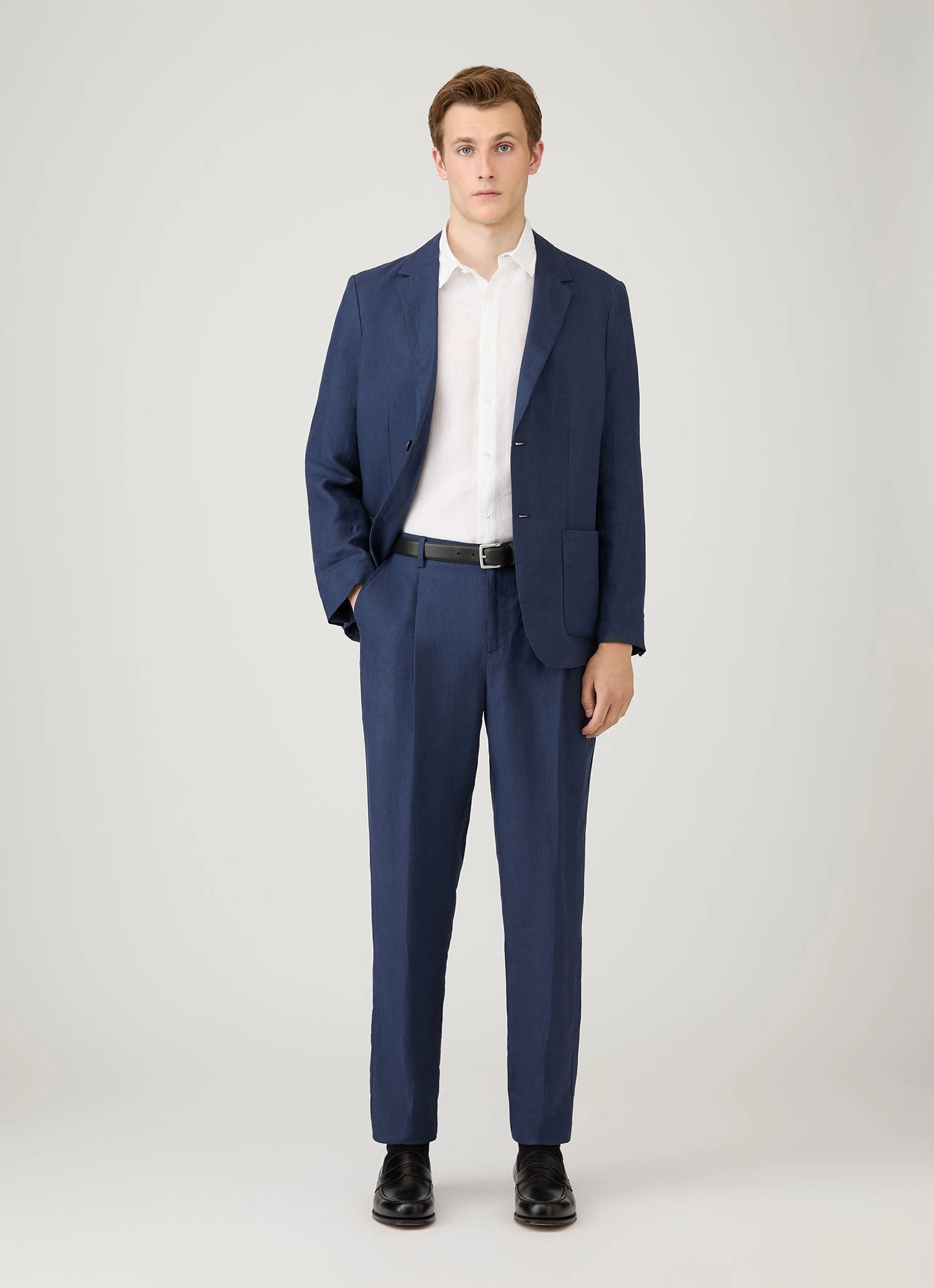 Vanity Empower Men's Linen Blazer in Light Navy