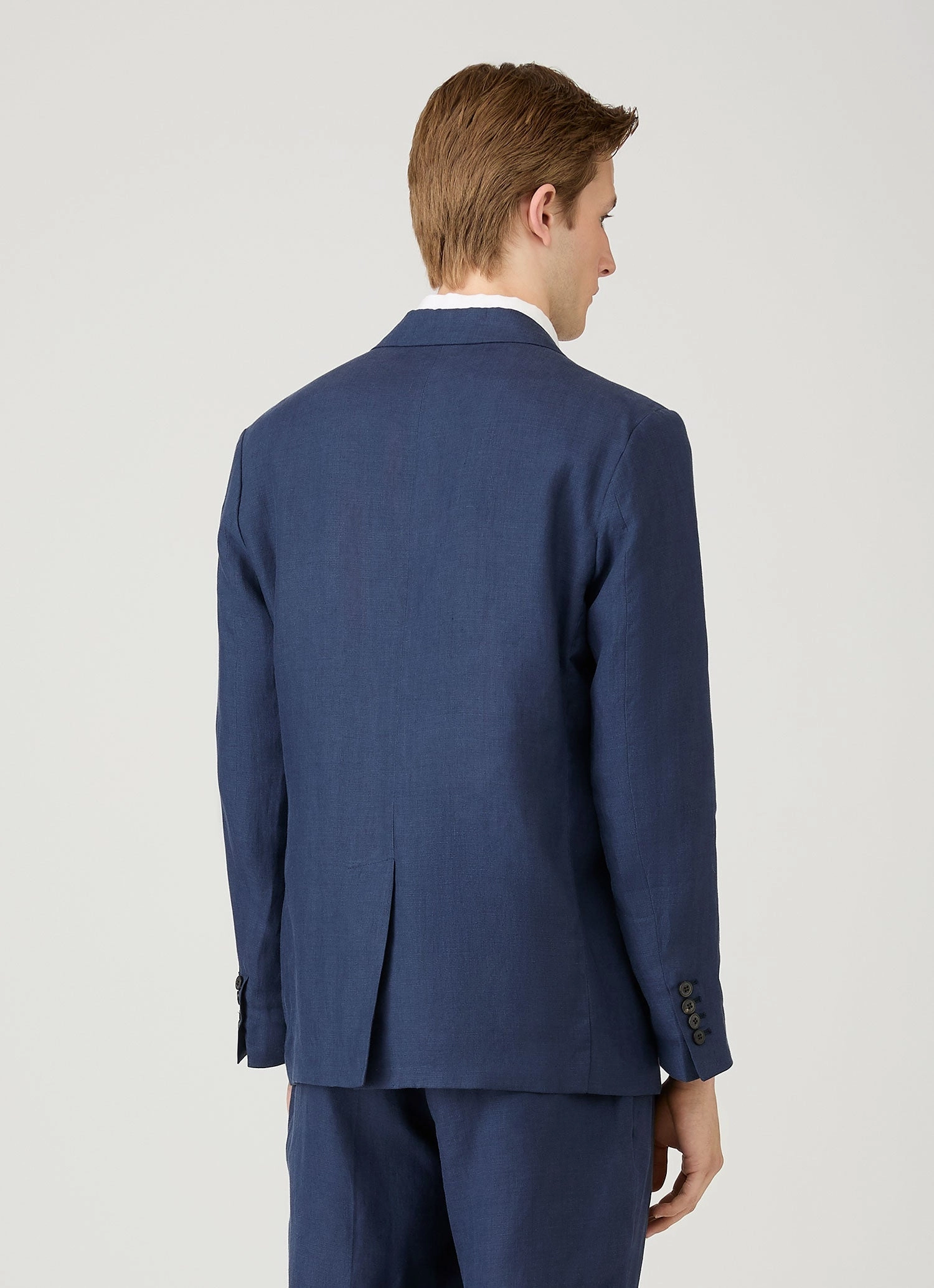 Flexible Fit Men's Linen Blazer in Light Navy