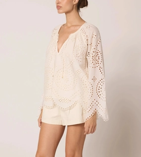 Weightless Layering Citlali Blouse | Ivory Eyelet Citlali Blouse | Ivory Eyelet Tapered Side Panels