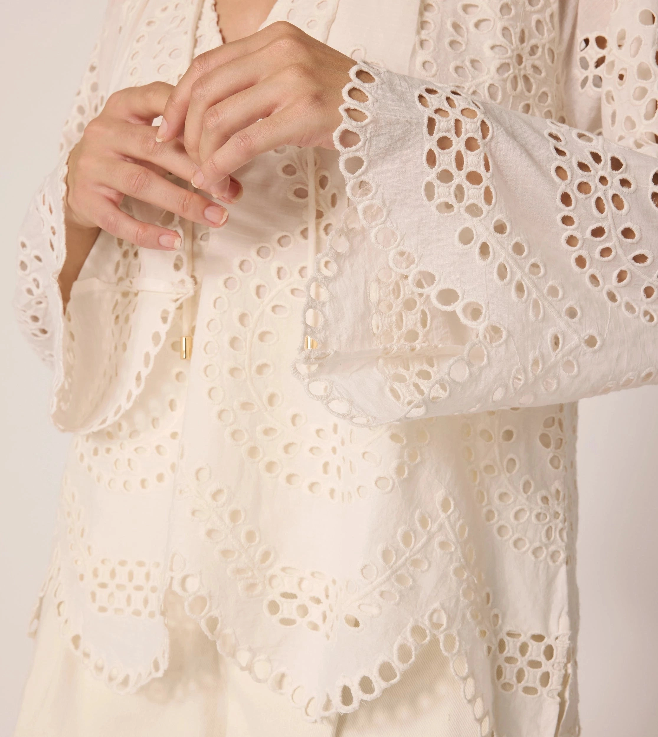 QuickDryConstruction Citlali Blouse | Ivory Eyelet