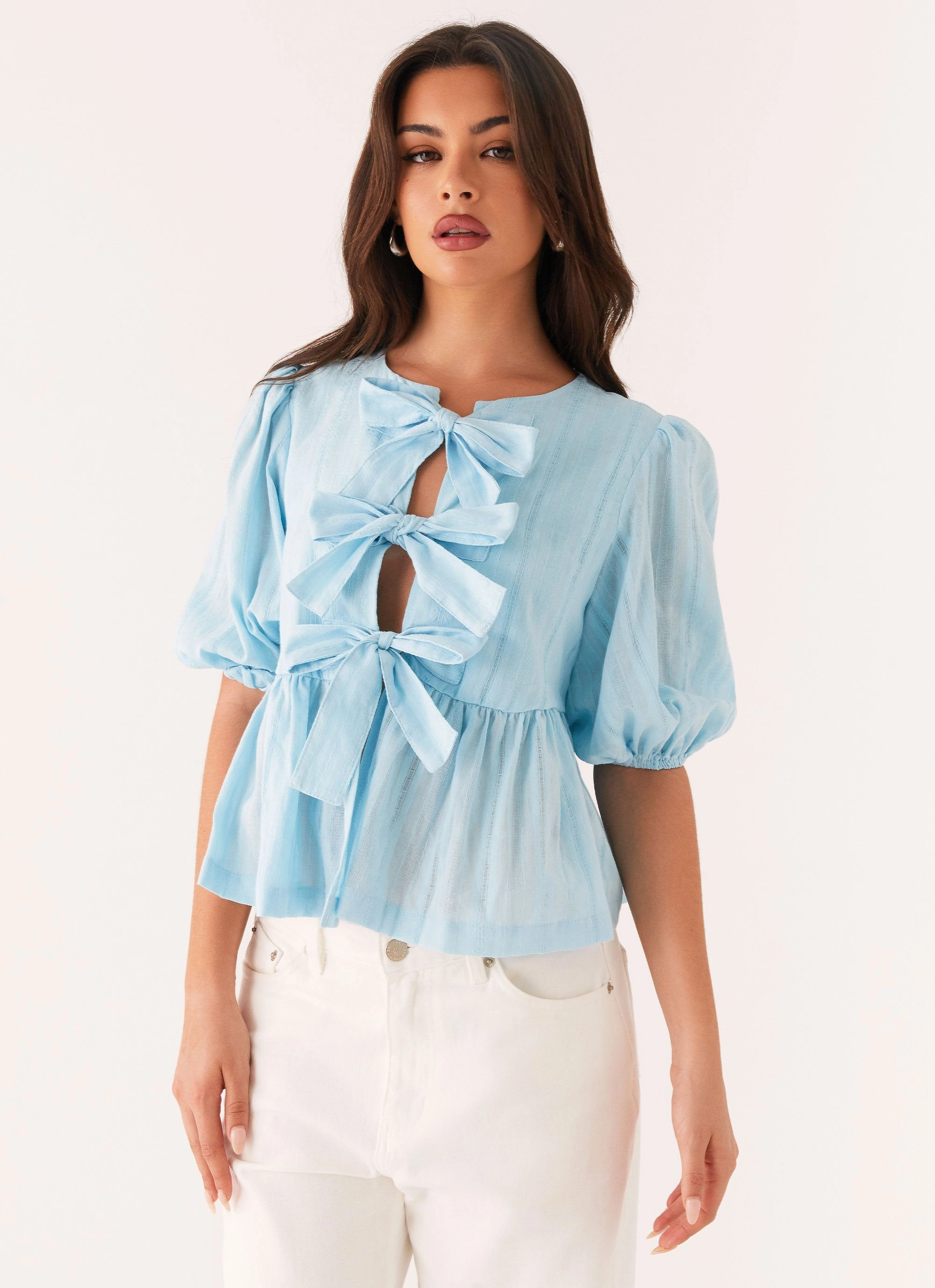 Western Wind Tie Top - Blue FlexibleSole FoldableFeature