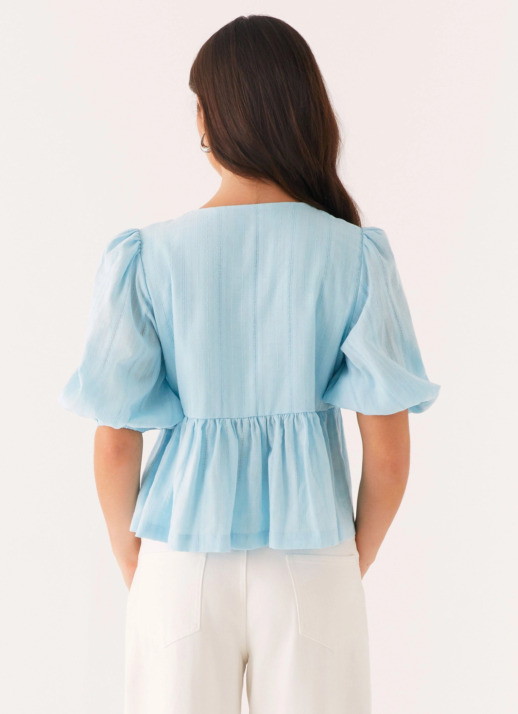 Western Wind Tie Top - Blue Recycled Material Blend
