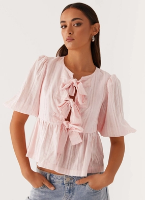Western Wind Tie Top - Pink SmoothZipperClosure Western Wind Tie Top - Pink BondedShoulderTaping