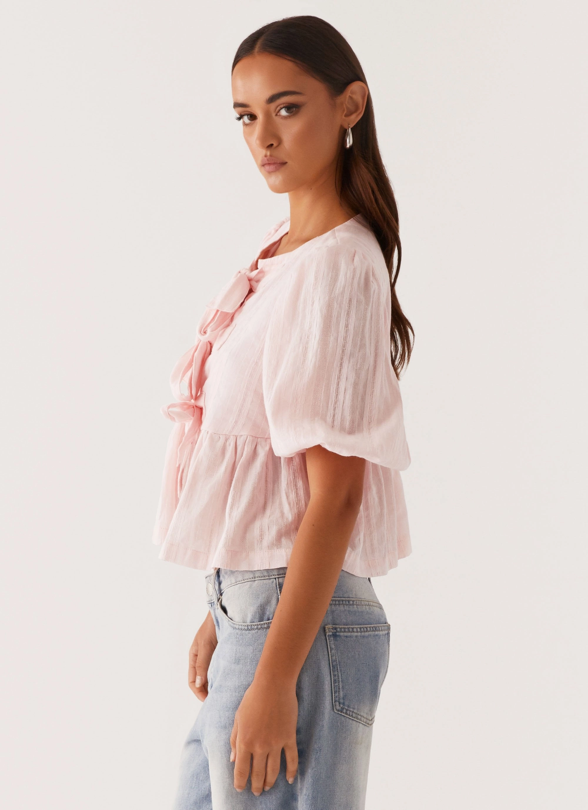 Western Wind Tie Top - Pink Daily Wear Temperature control