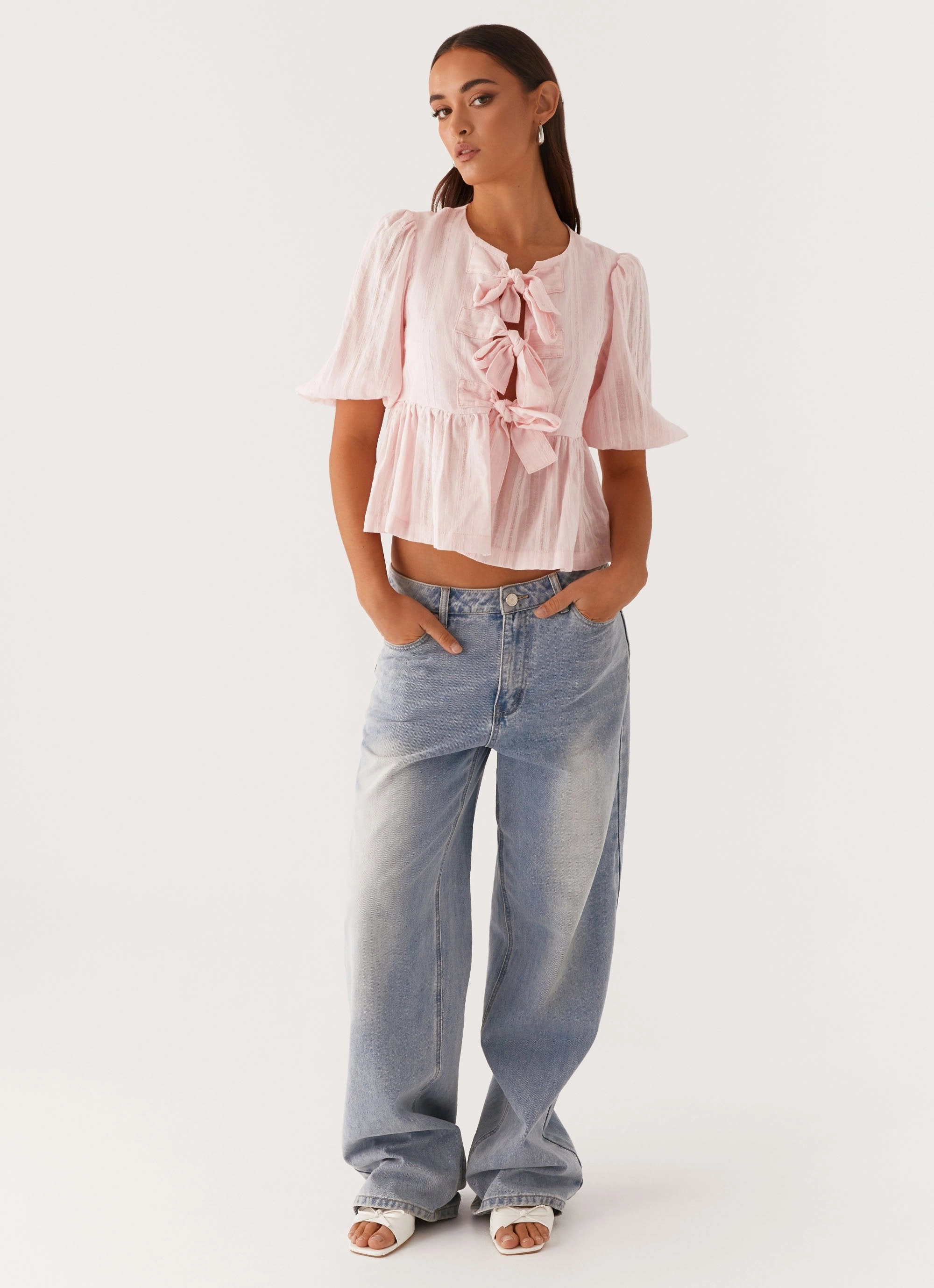 Western Wind Tie Top - Pink MinimalistCut NonChafe Tag Placement