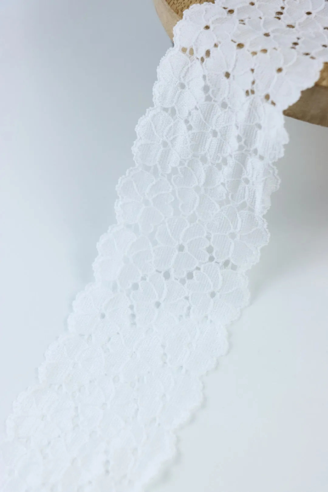 White 2.5" Wide Stretch Lace