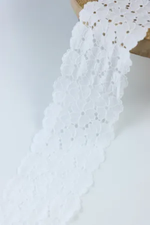 White 2.5" Wide Stretch Lace