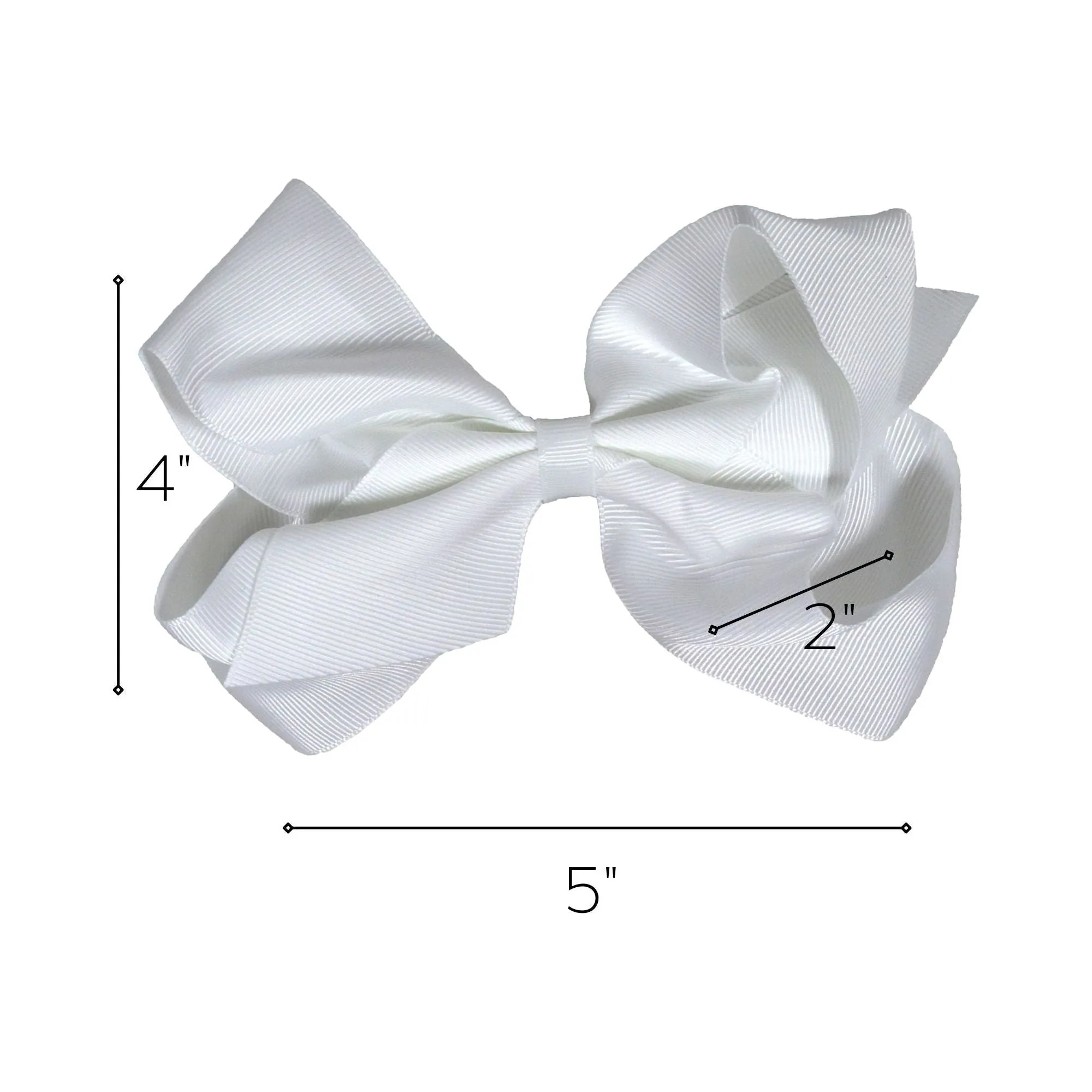 White Classic Hair Bows - 10 Pack