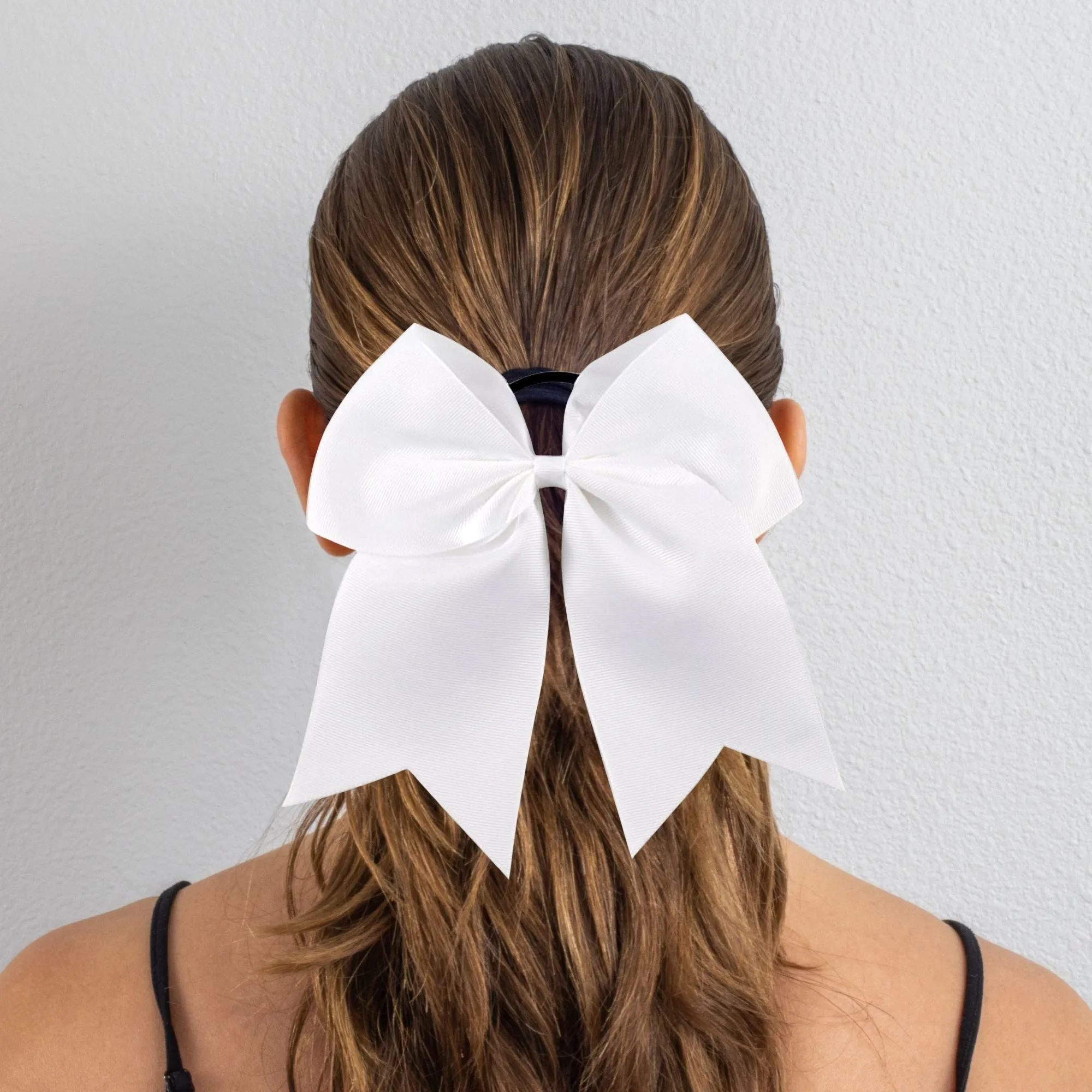 White Clip Hair Bows - 10 Pack