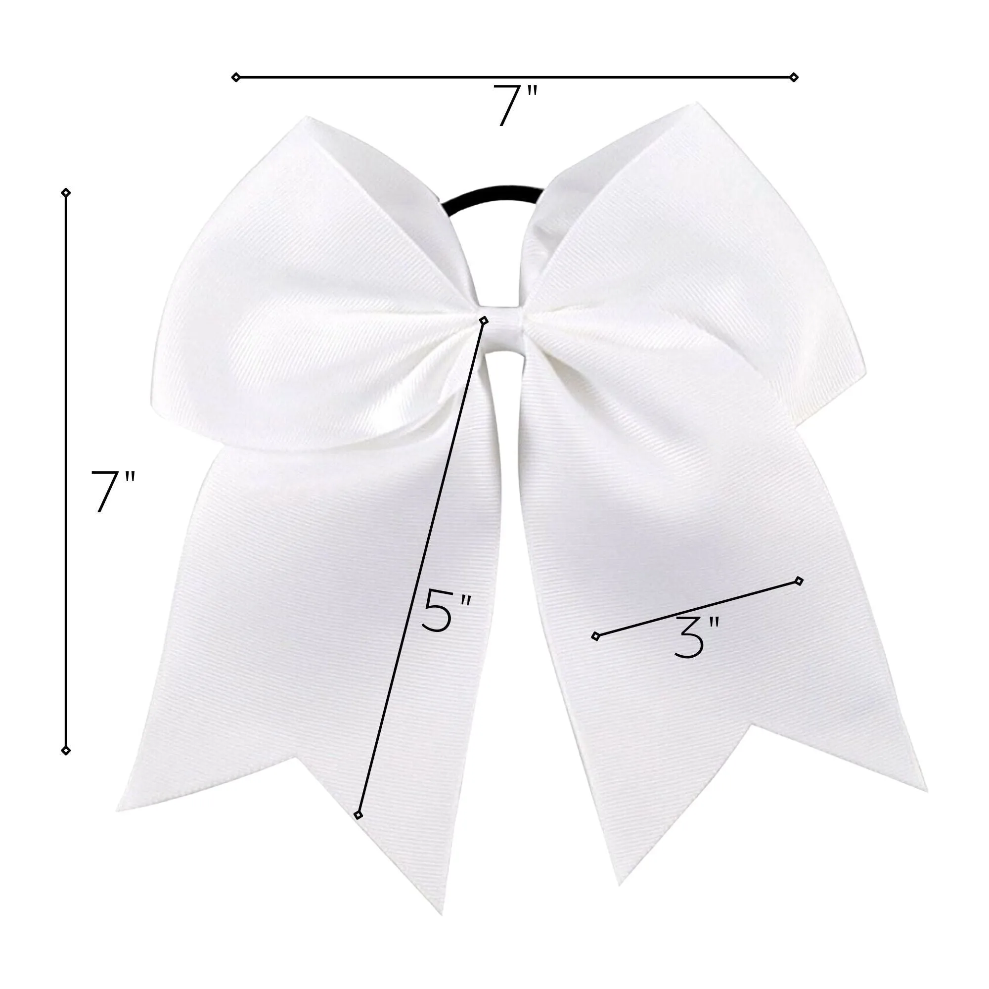 White Clip Hair Bows - 10 Pack