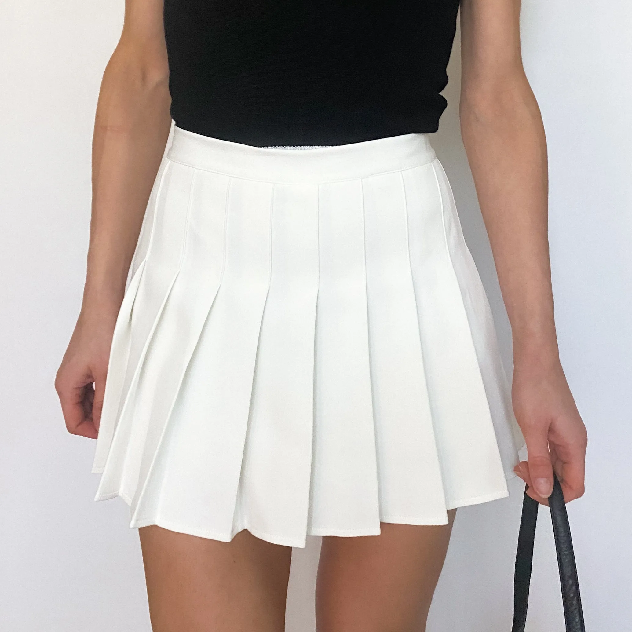 white pleated mini skort - xs
