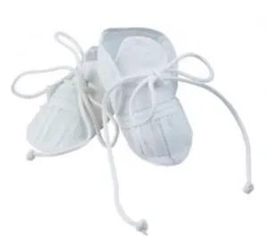 White Unisex Booties with Ties