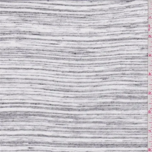 White/Slate Space Dye T-Shirt Knit Fabric