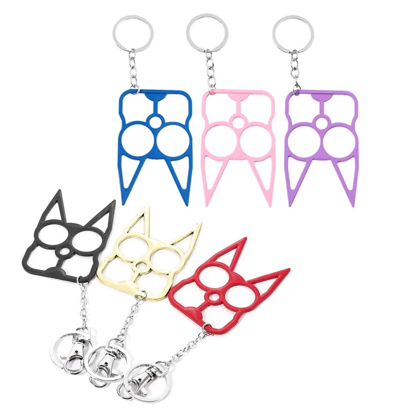 Wholesale Cat Ears Self Defense Knuckles Keychain